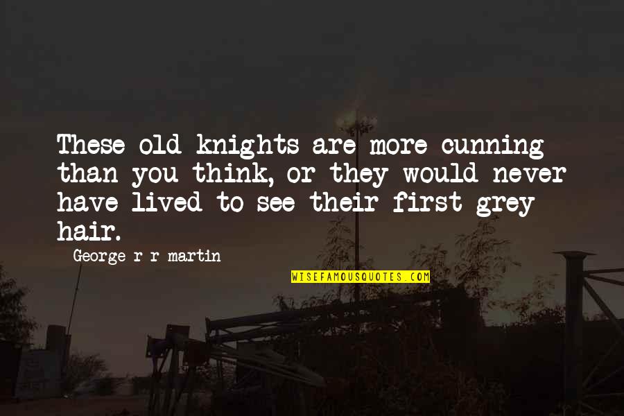 First Grey Hair Quotes By George R R Martin: These old knights are more cunning than you