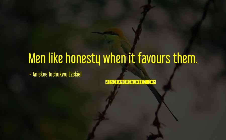 First Impression Quotes By Aniekee Tochukwu Ezekiel: Men like honesty when it favours them.