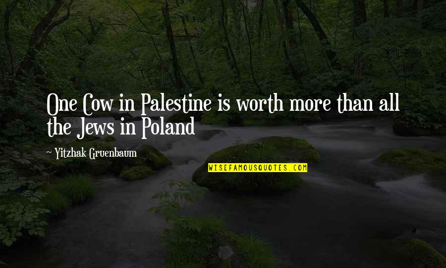 First Impressions Lasts Quotes By Yitzhak Gruenbaum: One Cow in Palestine is worth more than First Impressions Lasts Quotes By Yitzhak Gruenbaum: One Cow in Palestine is worth more than