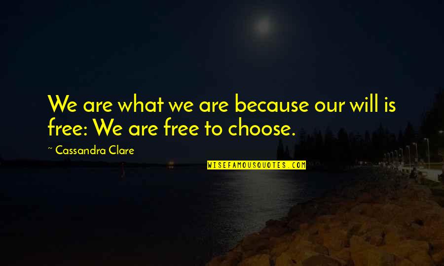 First Love Second Love Third Love Quotes By Cassandra Clare: We are what we are because our will First Love Second Love Third Love Quotes By Cassandra Clare: We are what we are because our will