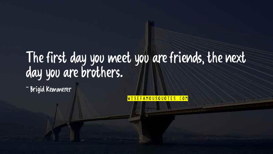 First Meet Friends Quotes By Brigid Kemmerer: The first day you meet you are friends,