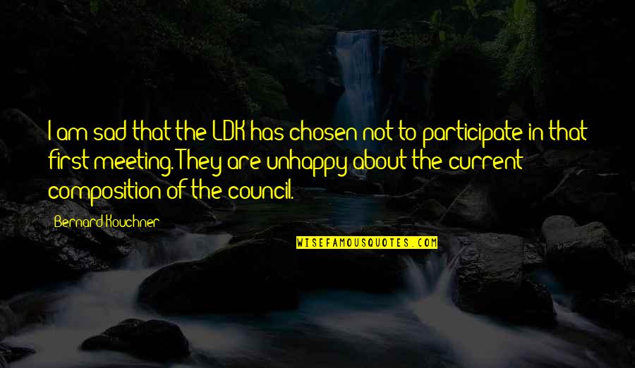 First Meeting You Quotes By Bernard Kouchner: I am sad that the LDK has chosen