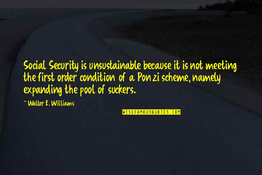 First Meeting You Quotes By Walter E. Williams: Social Security is unsustainable because it is not