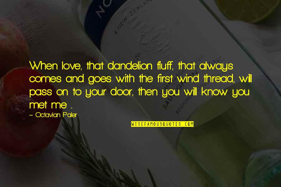 First Met Love Quotes By Octavian Paler: When love, that dandelion fluff, that always comes