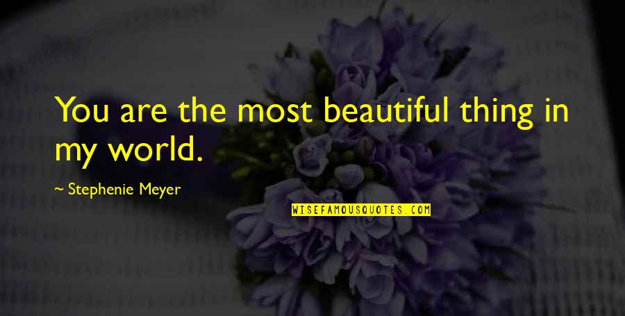 First Night In New House Quotes By Stephenie Meyer: You are the most beautiful thing in my First Night In New House Quotes By Stephenie Meyer: You are the most beautiful thing in my
