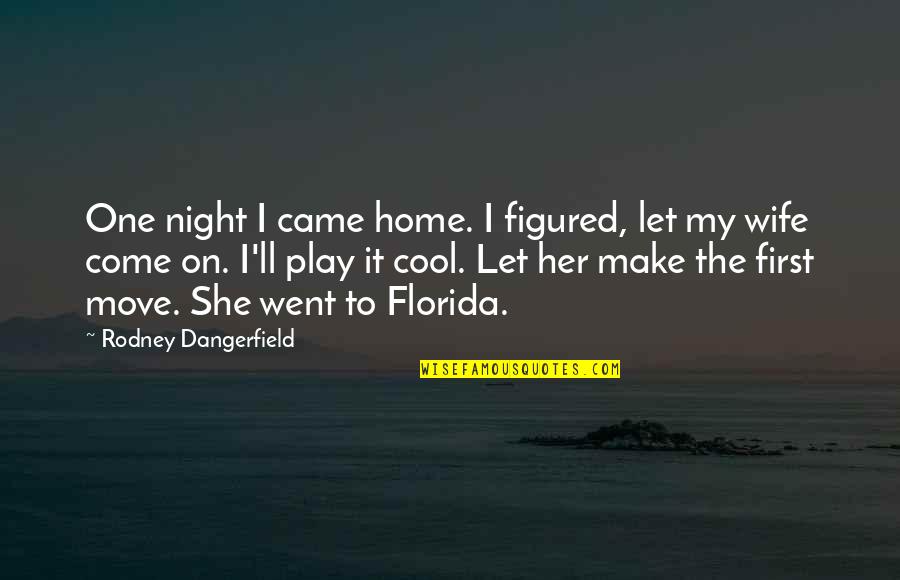 First Night Quotes By Rodney Dangerfield: One night I came home. I figured, let First Night Quotes By Rodney Dangerfield: One night I came home. I figured, let