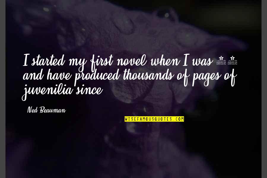 First Novel Quotes By Ned Beauman: I started my first novel when I was