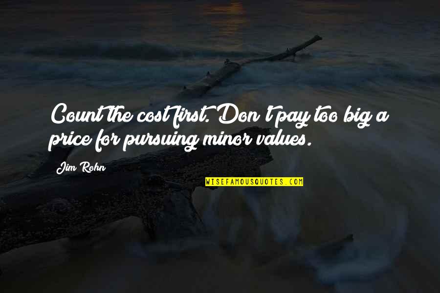 First Pay Quotes By Jim Rohn: Count the cost first. Don't pay too big