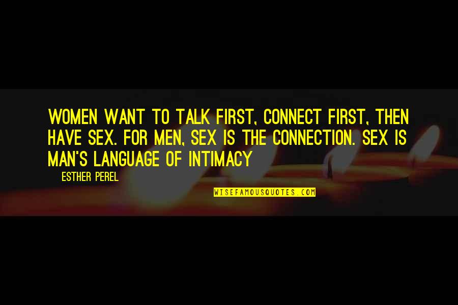 First Sex Quotes By Esther Perel: Women want to talk first, connect first, then