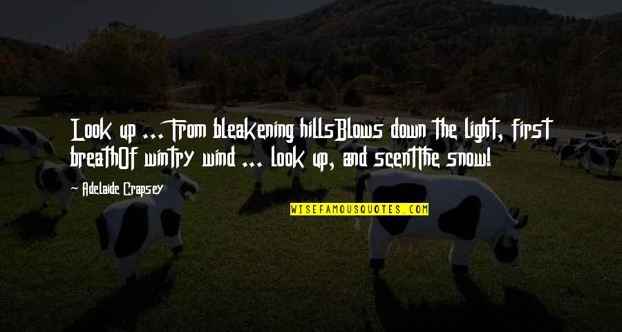 First Snow Quotes By Adelaide Crapsey: Look up ... From bleakening hillsBlows down the