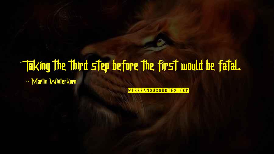 First Third Quotes By Martin Winterkorn: Taking the third step before the first would