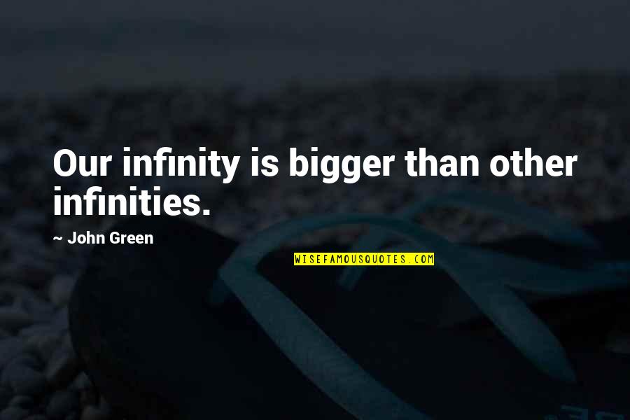 First Time Driving Quotes By John Green: Our infinity is bigger than other infinities.