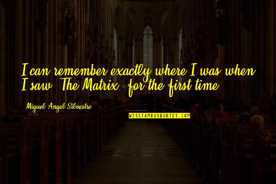 First Time I Saw You Quotes By Miguel Angel Silvestre: I can remember exactly where I was when