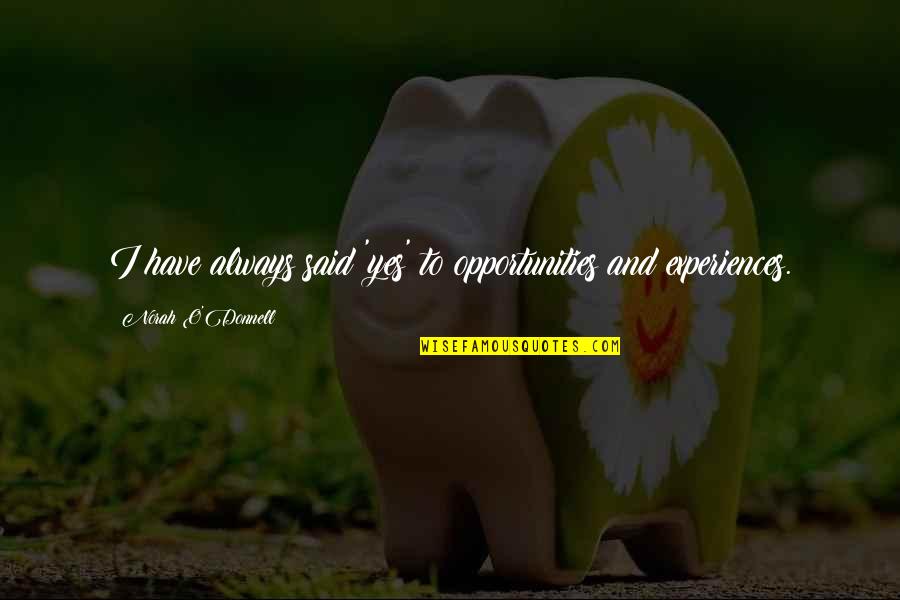 First World War Propaganda Quotes By Norah O'Donnell: I have always said 'yes' to opportunities and First World War Propaganda Quotes By Norah O'Donnell: I have always said 'yes' to opportunities and