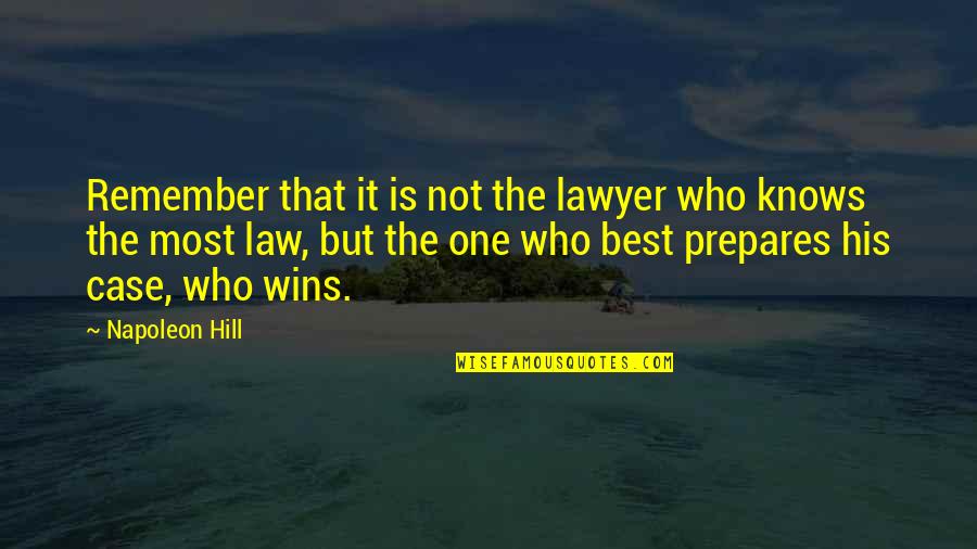 First Year College Students Quotes By Napoleon Hill: Remember that it is not the lawyer who