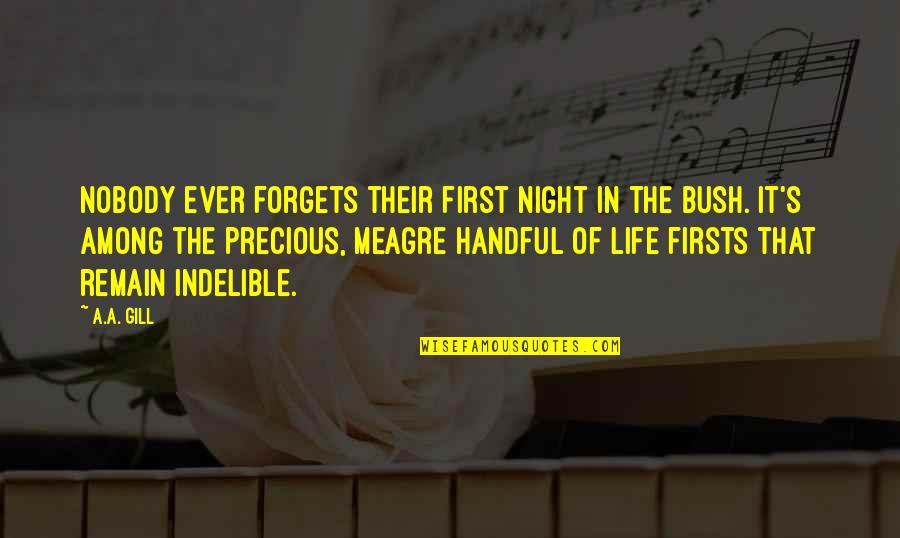 Firsts In Life Quotes By A.A. Gill: Nobody ever forgets their first night in the