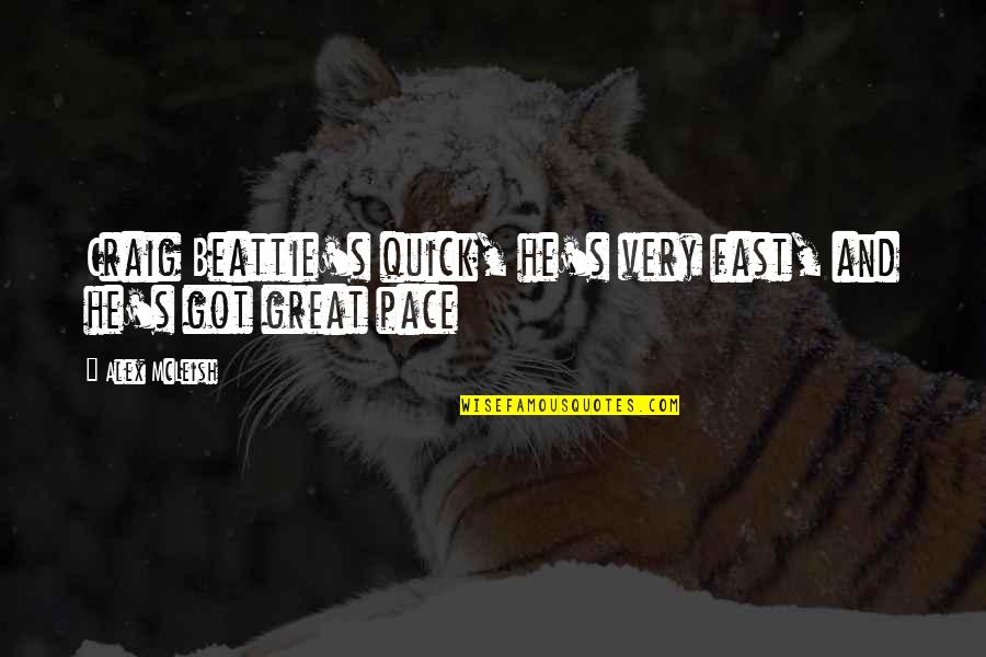 Fischbacher Fabric Quotes By Alex McLeish: Craig Beattie's quick, he's very fast, and he's