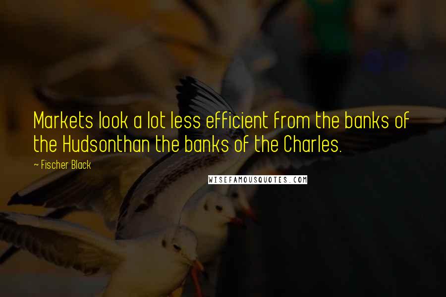 Fischer Black quotes: Markets look a lot less efficient from the banks of the Hudsonthan the banks of the Charles.