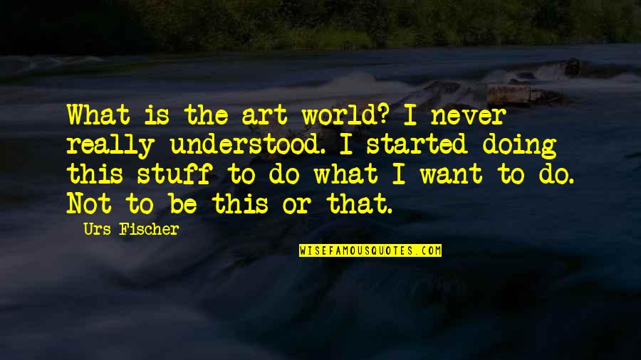Fischer Quotes By Urs Fischer: What is the art world? I never really