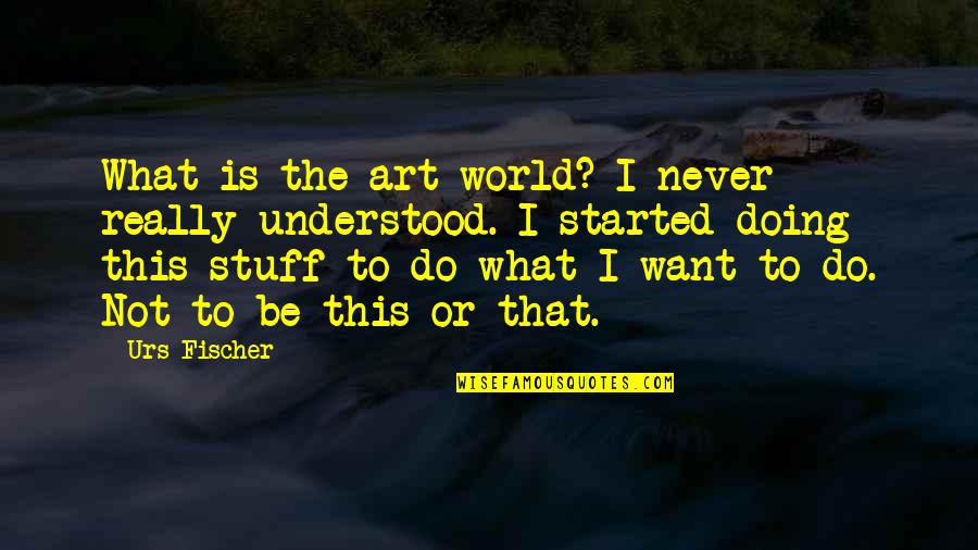 Fischer Quotes By Urs Fischer: What is the art world? I never really Fischer Quotes By Urs Fischer: What is the art world? I never really