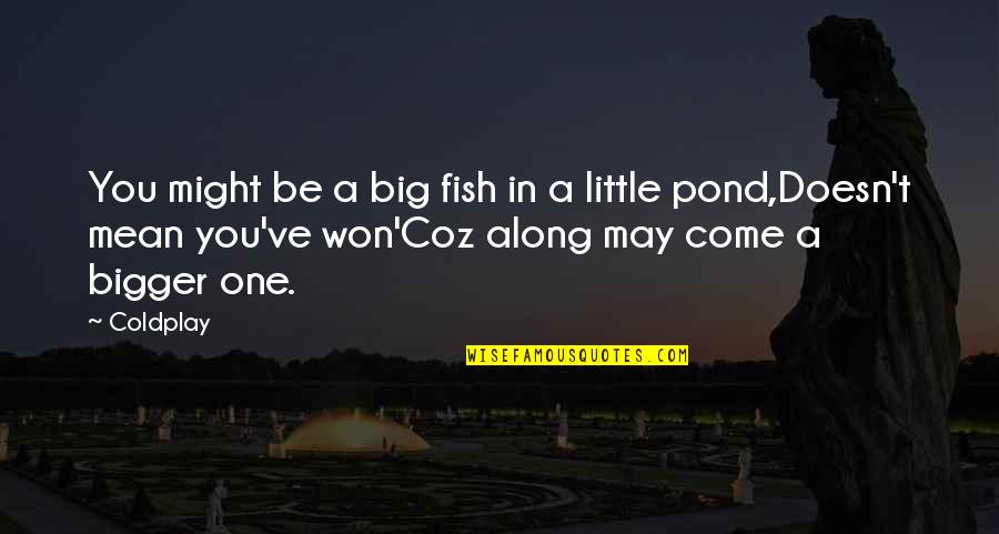 Fish In The Pond Quotes By Coldplay: You might be a big fish in a