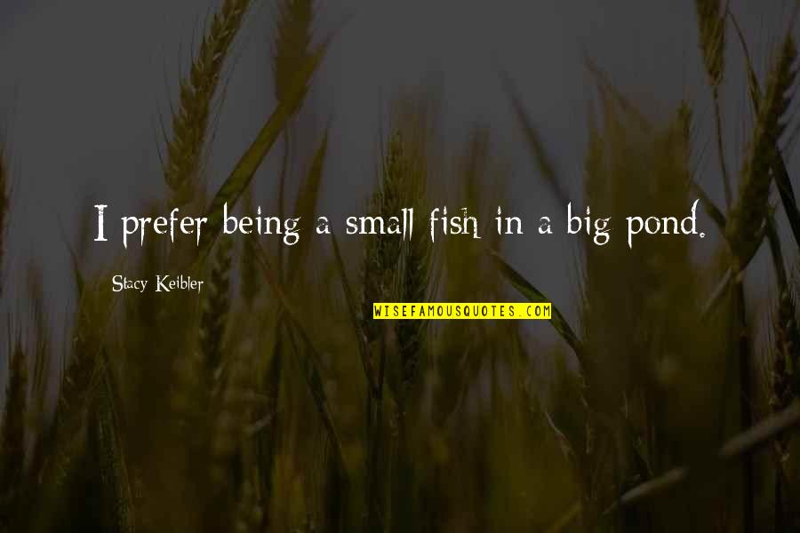 Fish In The Pond Quotes By Stacy Keibler: I prefer being a small fish in a