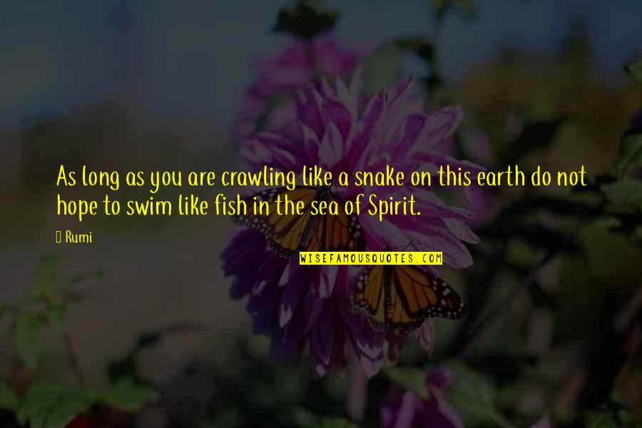 Fish In The Sea Quotes By Rumi: As long as you are crawling like a