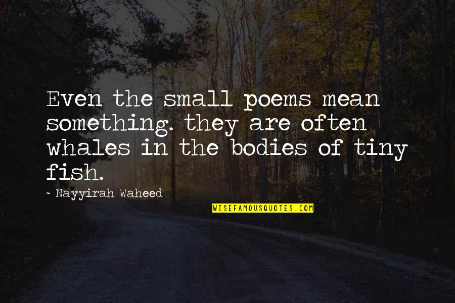 Fish Quotes By Nayyirah Waheed: Even the small poems mean something. they are