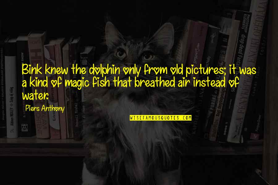 Fish Water Quotes By Piers Anthony: Bink knew the dolphin only from old pictures;