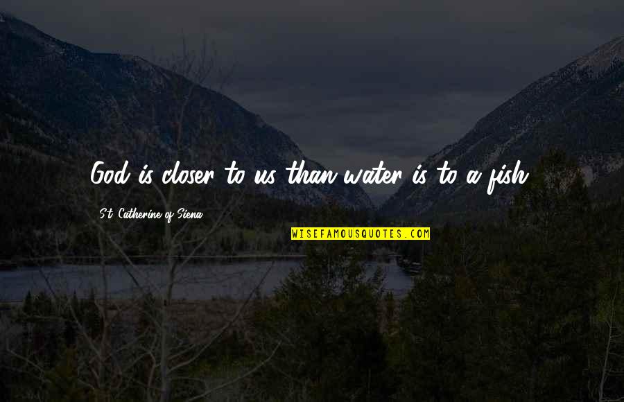 Fish Water Quotes By St. Catherine Of Siena: God is closer to us than water is