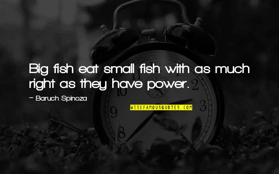 Fishing And The Sea Quotes By Baruch Spinoza: Big fish eat small fish with as much