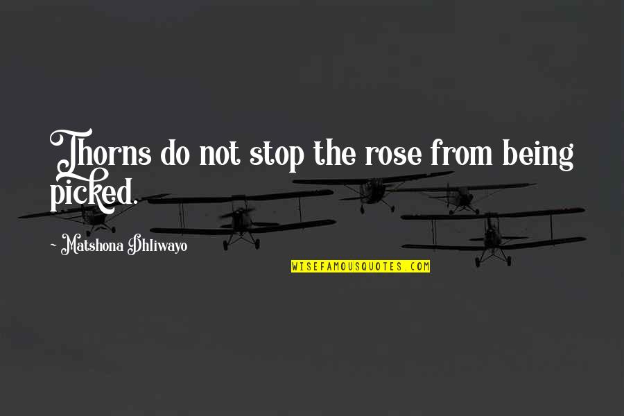 Fisicas Coordinativas Quotes By Matshona Dhliwayo: Thorns do not stop the rose from being Fisicas Coordinativas Quotes By Matshona Dhliwayo: Thorns do not stop the rose from being