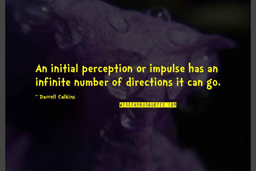 Fissan For Foot Quotes By Darrell Calkins: An initial perception or impulse has an infinite