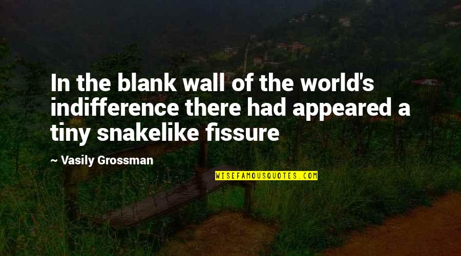 Fissure Quotes By Vasily Grossman: In the blank wall of the world's indifference Fissure Quotes By Vasily Grossman: In the blank wall of the world's indifference