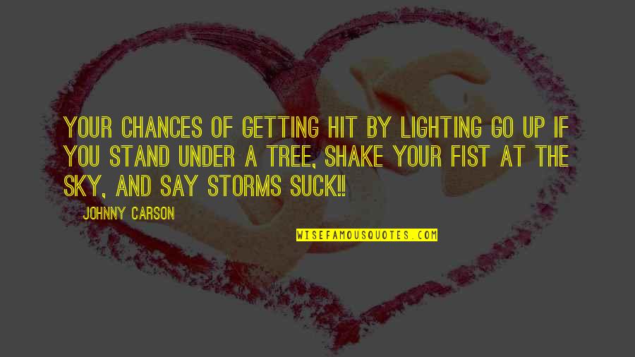 Fist Up Quotes By Johnny Carson: Your chances of getting hit by lighting go