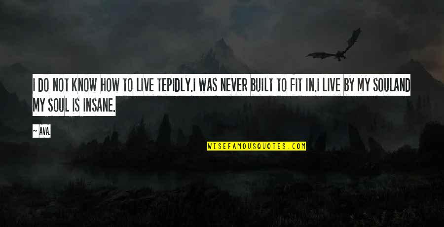Fit In Quotes By AVA.: i do not know how to live tepidly.i
