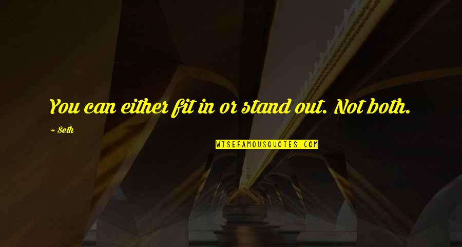 Fit In Stand Out Quotes By Seth: You can either fit in or stand out.