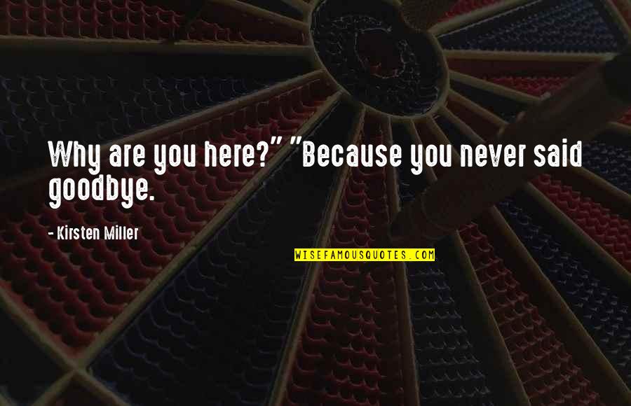 Fitches Covered Quotes By Kirsten Miller: Why are you here?" "Because you never said Fitches Covered Quotes By Kirsten Miller: Why are you here?" "Because you never said