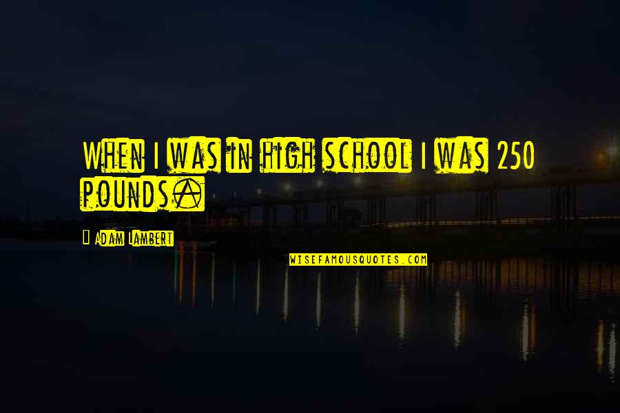 Fitger Quotes By Adam Lambert: When I was in high school I was