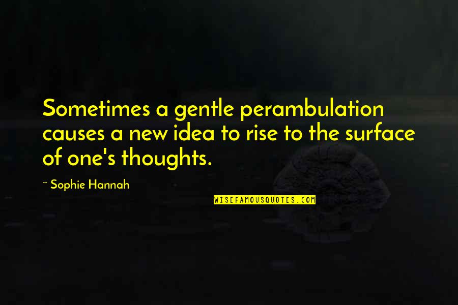 Fitness Goal Quotes By Sophie Hannah: Sometimes a gentle perambulation causes a new idea