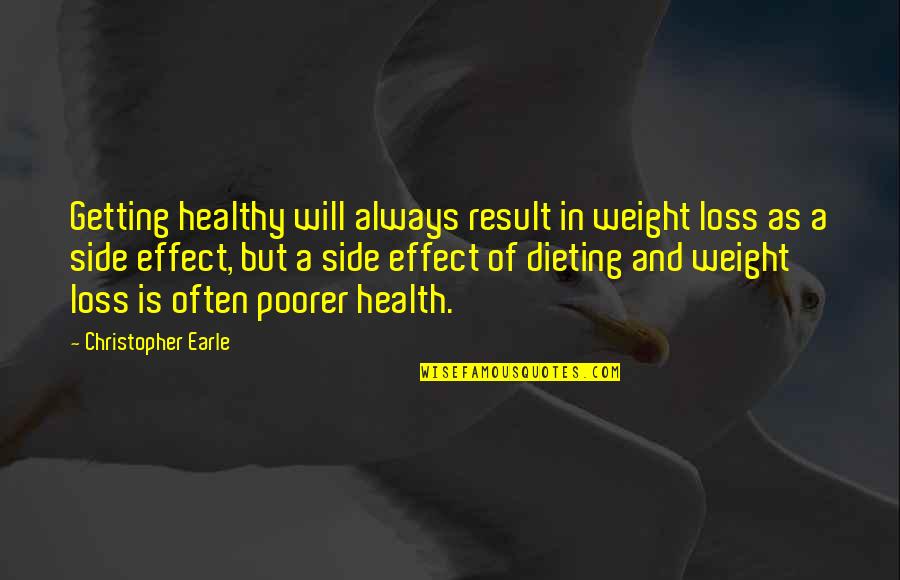 Fitness Inspiration Quotes By Christopher Earle: Getting healthy will always result in weight loss