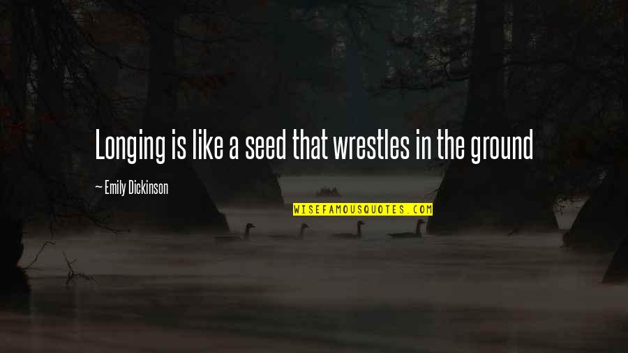 Fitness Trainers Quotes By Emily Dickinson: Longing is like a seed that wrestles in