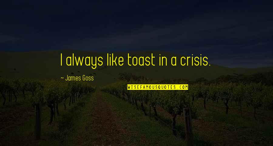 Fitrise Quotes By James Goss: I always like toast in a crisis.
