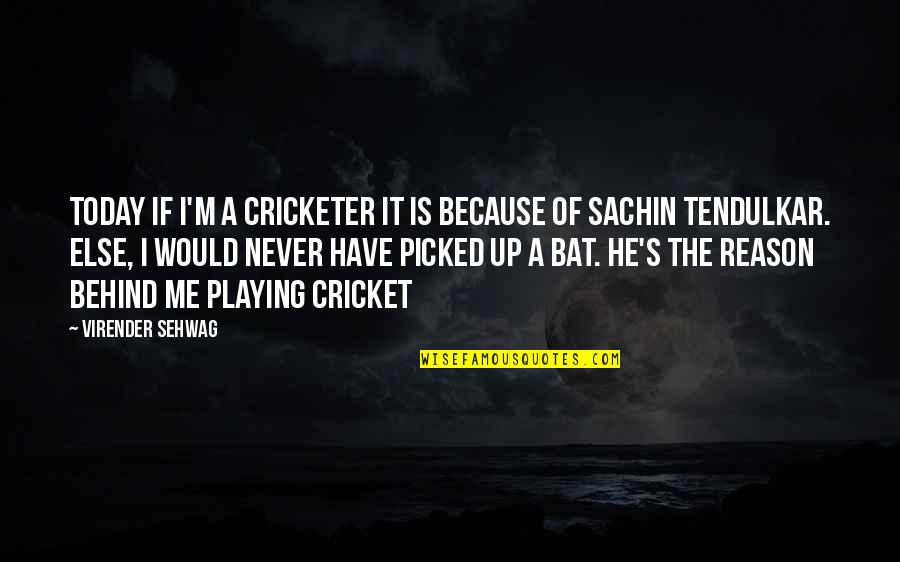 Fitted Kitchen Quotes By Virender Sehwag: Today if I'm a cricketer it is because