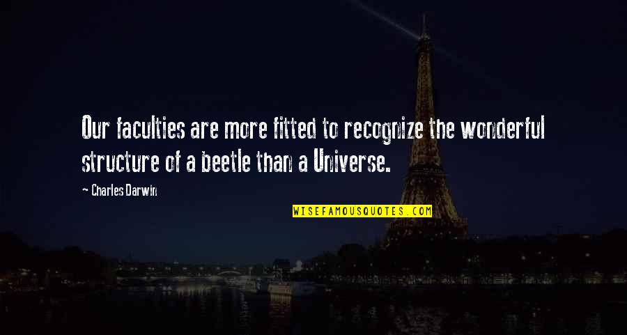Fitted Quotes By Charles Darwin: Our faculties are more fitted to recognize the Fitted Quotes By Charles Darwin: Our faculties are more fitted to recognize the