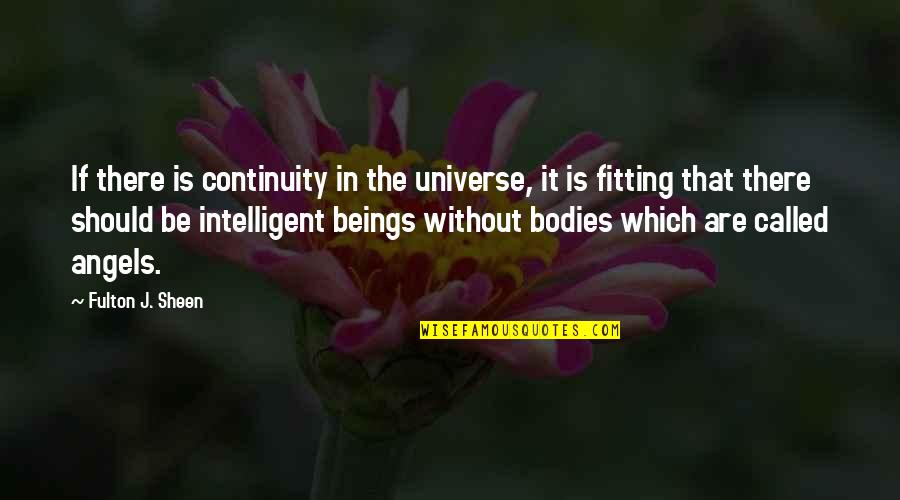 Fitting In Quotes By Fulton J. Sheen: If there is continuity in the universe, it