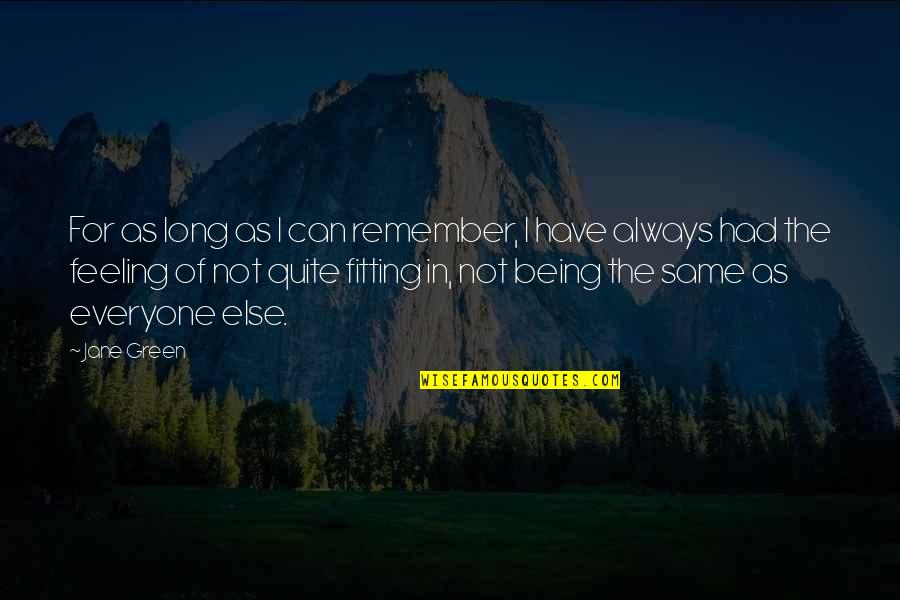 Fitting In Quotes By Jane Green: For as long as I can remember, I