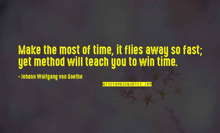 Fittizio In Inglese Quotes By Johann Wolfgang Von Goethe: Make the most of time, it flies away