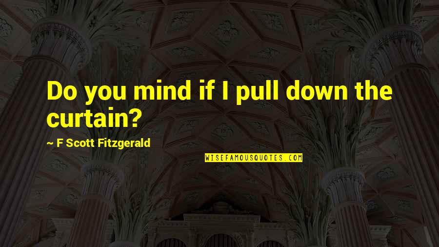 Fitzgerald Quotes By F Scott Fitzgerald: Do you mind if I pull down the