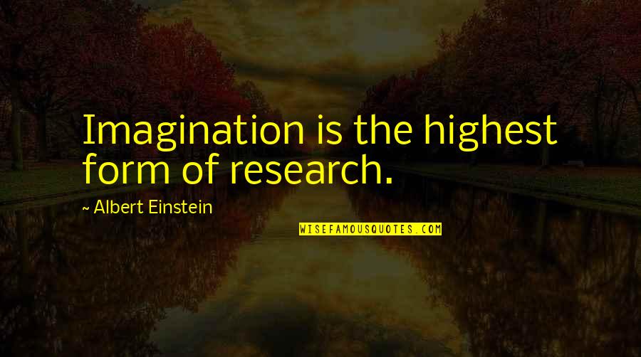 Fitzners Quotes By Albert Einstein: Imagination is the highest form of research.